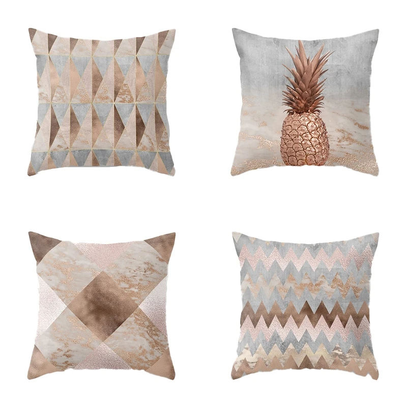 

4PCS Marbling Cushion Cover Pillowcase Home Decorative Sofa Square Pillow Cover Bedroom Car Decor 45X45cm