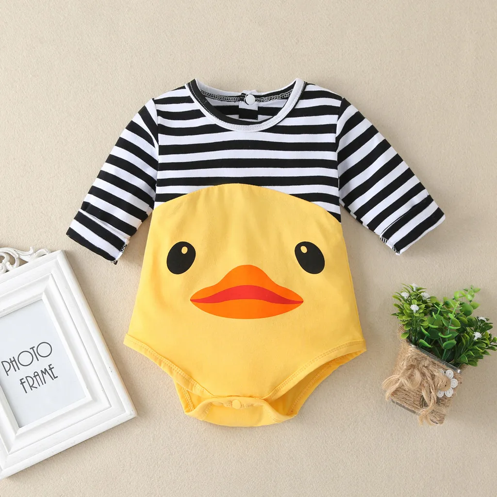 Новинка 2020 года Весенний комбинезон в полоску для новорожденных девочек и