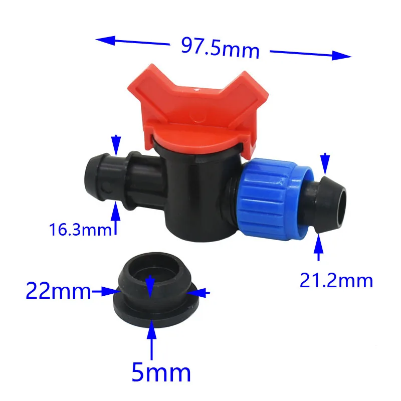 Шланг садовый с фиксирующей гайкой 20 мм полиэтиленовый клапан для полива воды 15