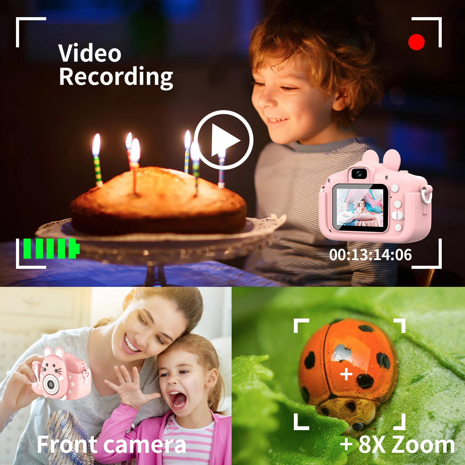 Детская цифровая камера для селфи детский фотоаппарат P HD 1080 подарок на день