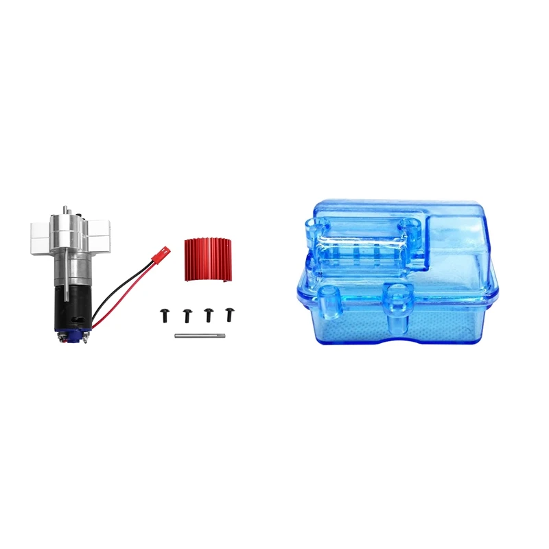 

Коробка передач из матового сплава с радиатором и мотором 370, 1 комплект, синяя пластиковая Водонепроницаемая коробка приема приемника, 1 ком...