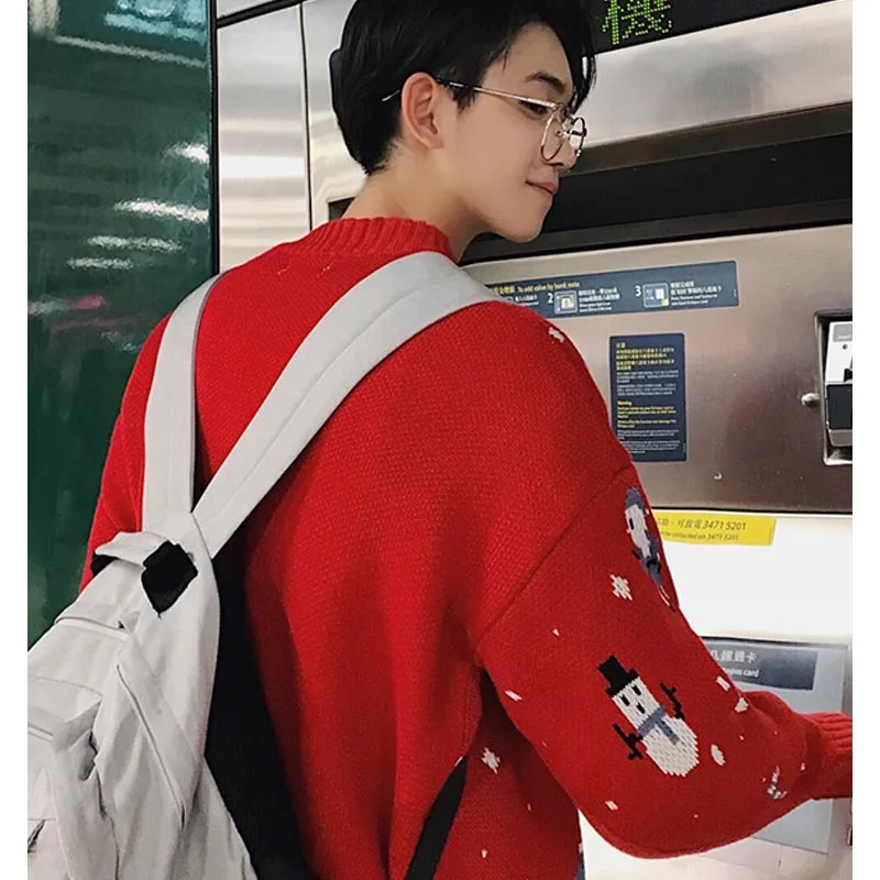 Свитер осень-зима для мужчин шикарный Рождественский свитер с круглым вырезом