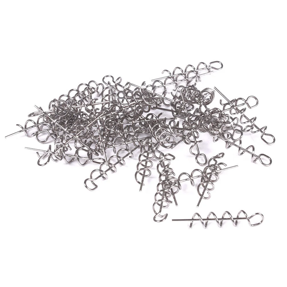

50Pcs Fishing Hook Centering Pins High Carbon Steel Spring Twist Crank Lock For Soft Lure Bait Worm Fishing Tackle Accessories