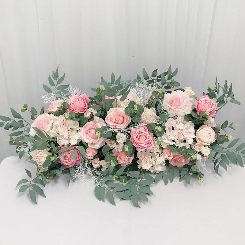 HVAYI Artificial Rose Flower Row Small Corner Flowers Table Runner pink Silk Fake Wedding DIY Home Garland Decor Flores | Дом и сад