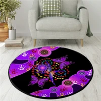 aboriginal naidoc week 2021 purple butterflies 3d print circle rug non slip mat dining living room soft bedroom carpet 06
