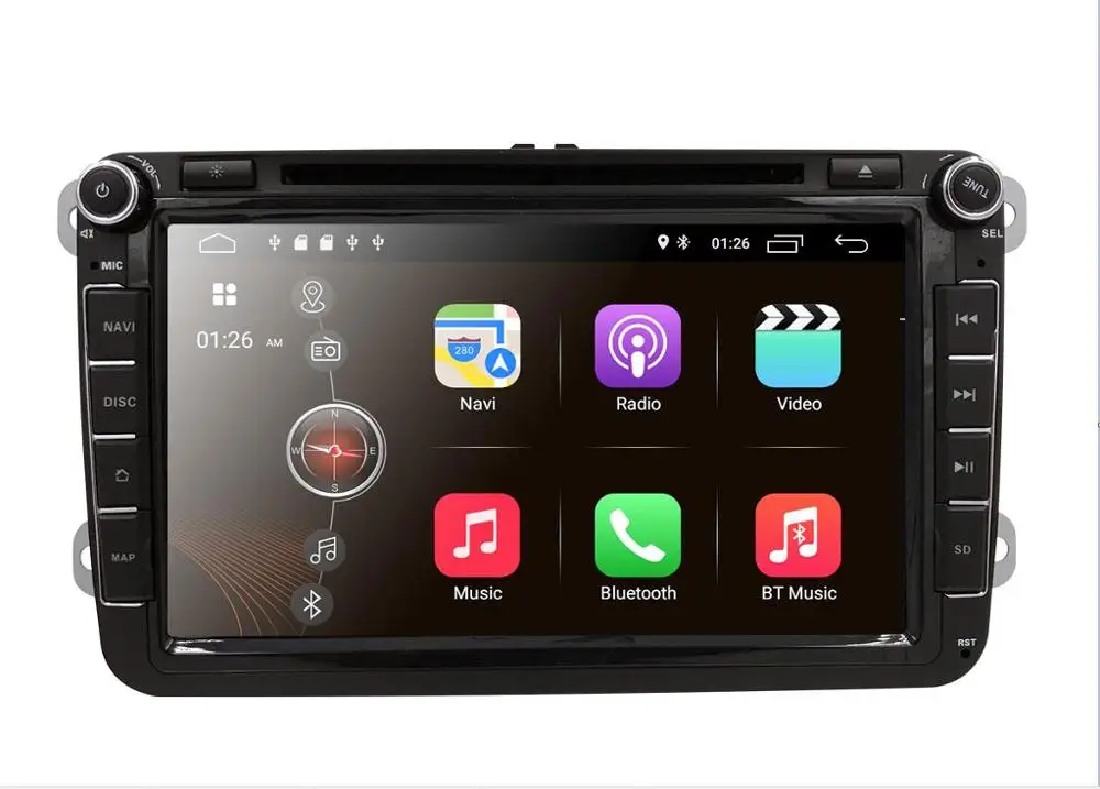 head unit Android 9 8 ''Автомобильный мультимедийный плеер 2Din CarDVD gps для VW/Volkswagen/Golf/Polo/Tiguan/Passat/b7/b6/SEAT/leon/Skoda/Octavia радио - Цвет: head unit