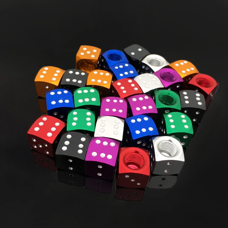 

4Pcs Auto Dice Motorcycle Car Aluminum Wheel Stem Tyre Air Valve Cap Tire Tyre Valve Caps Bicycle Accessories TSLM1