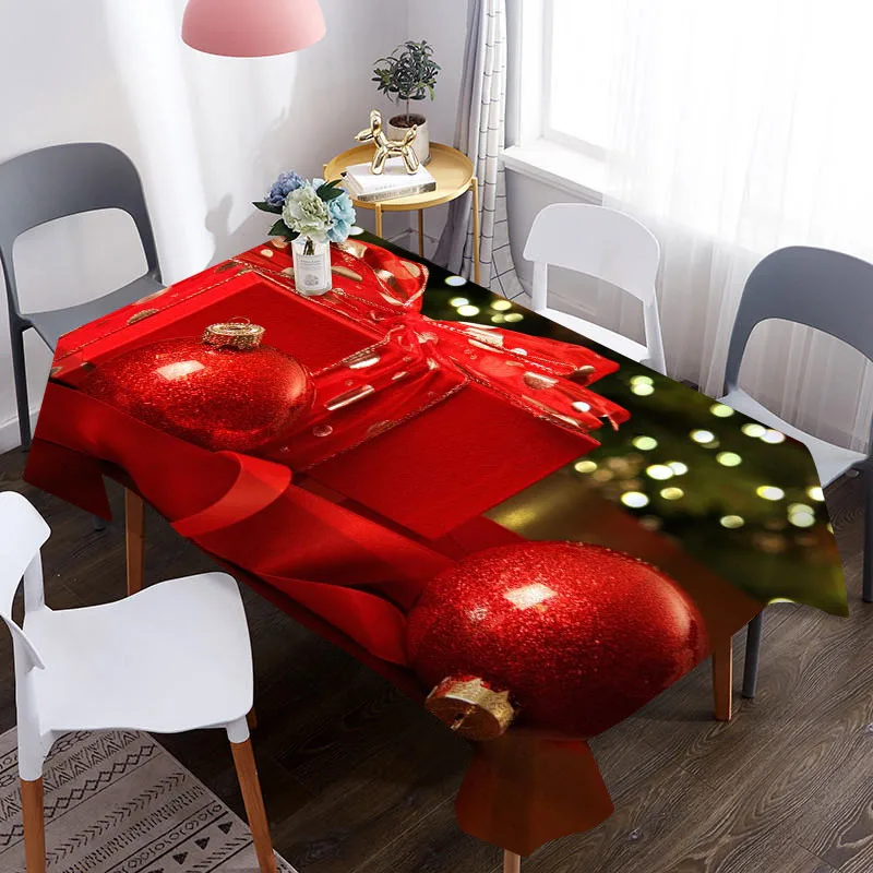 Скатерть 3D с рождественским узором водонепроницаемая ткань для журнального