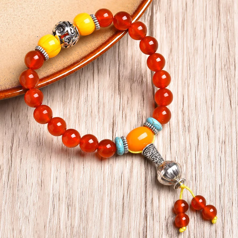 Браслет из натурального агата нефритовый браслет элегантный мужской и женский с