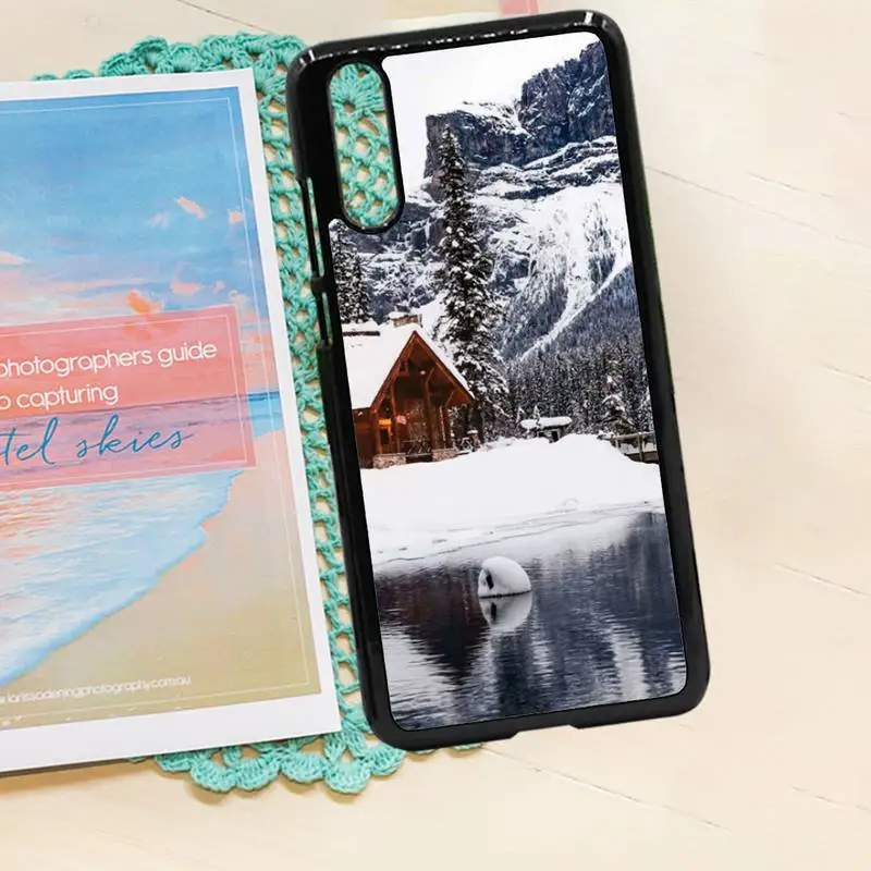 

natural scenery lake Snow art Phone Case PC for iPhone 11 12 pro XS MAX 8 7 6 6S Plus X 5S SE 2020 XR