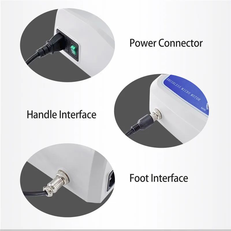 Зуботехнический микромотор безщеточный с регулировкой оборотов 50000 об/мин, полировка, ручной инструмент стоматологии.