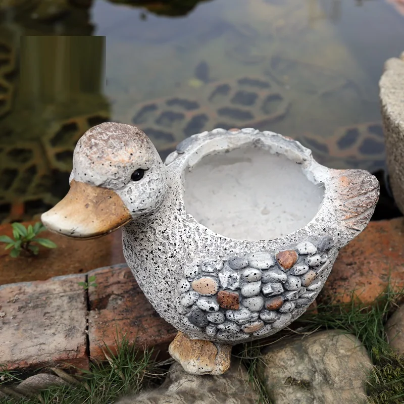 

Nordic Pastorale Cartoon Duck Flower Pot Room Study Hallway Animals Art Pot Plant Pot Outdoor Garden Decorations R2914