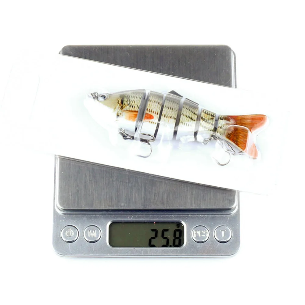 6-сегментная рыболовная приманка с 2 острыми тройными крючками снасть шарнирная