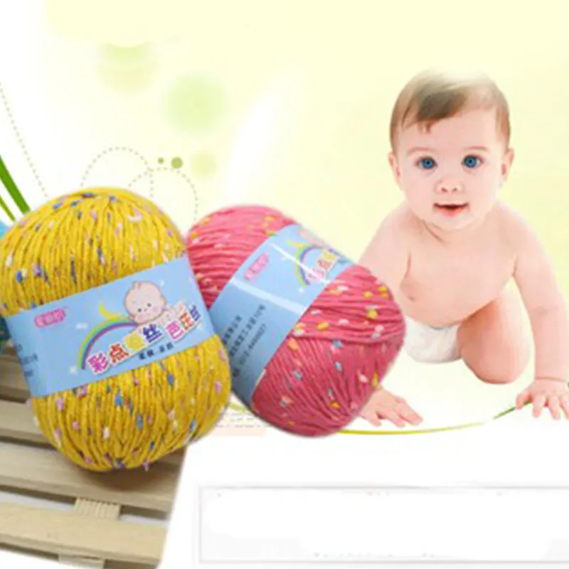 Бесплатная доставка высокое качество 50 г/мяч Детская шелковая ручная вязка