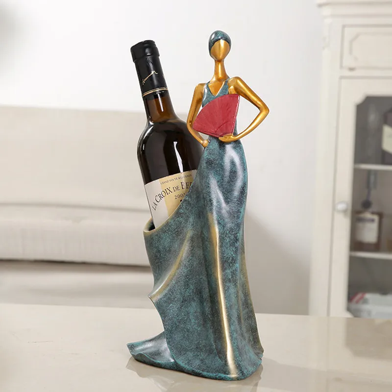 

European Beauty Modeling Wine Rack Resin Crafts Wine Holder Ornaments Living Room Porch Decoration Bar KTV Decorations