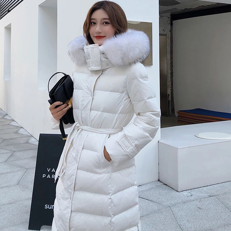 Корейская коллекция 2019 года зимняя женская теплая куртка пальто длинная толстая