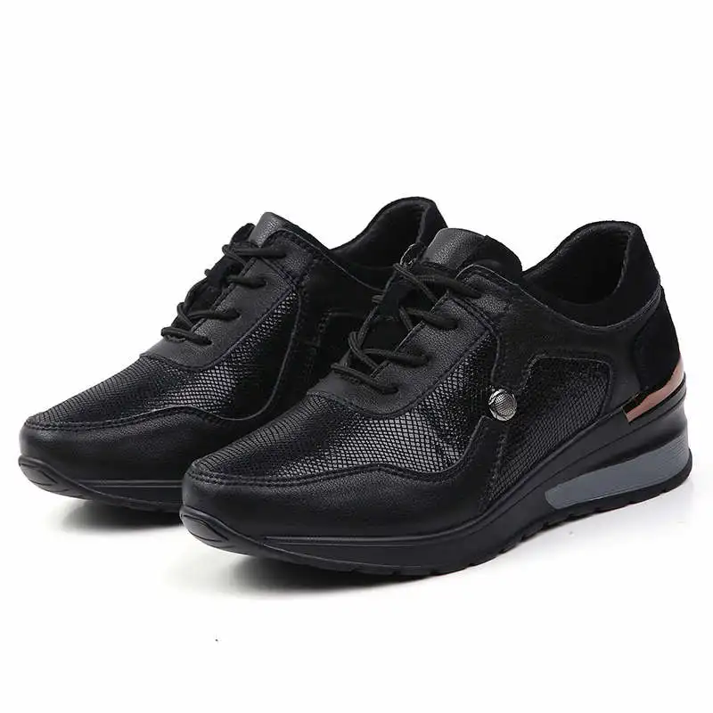 

Lace-up Sports Shoes for Women 2021 Breathable Genuine Leather Sneakers for Women Lightweight Basket Pour Femme High Quality L5