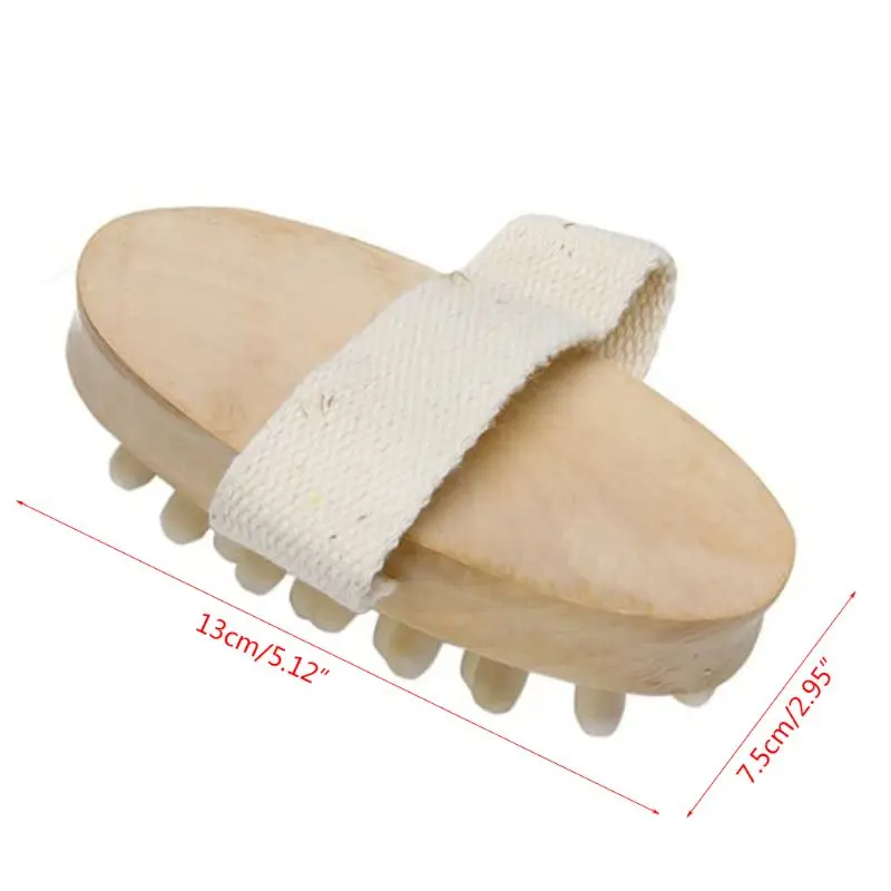 

Hand-Held Wooden Body Brush Massager Cellulite Reduction Relieve Tense Muscles