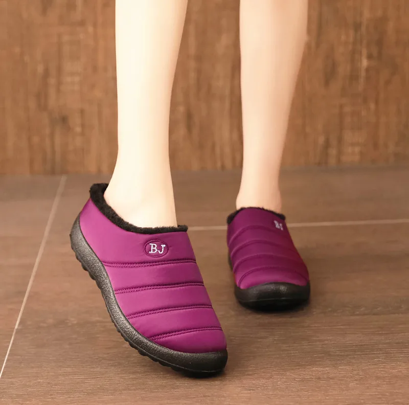 Size35-46; женская зимняя обувь из водонепроницаемого материала; пара зимних ботинок унисекс; Теплые повседневные ботинки на меху с нескользящей подошвой