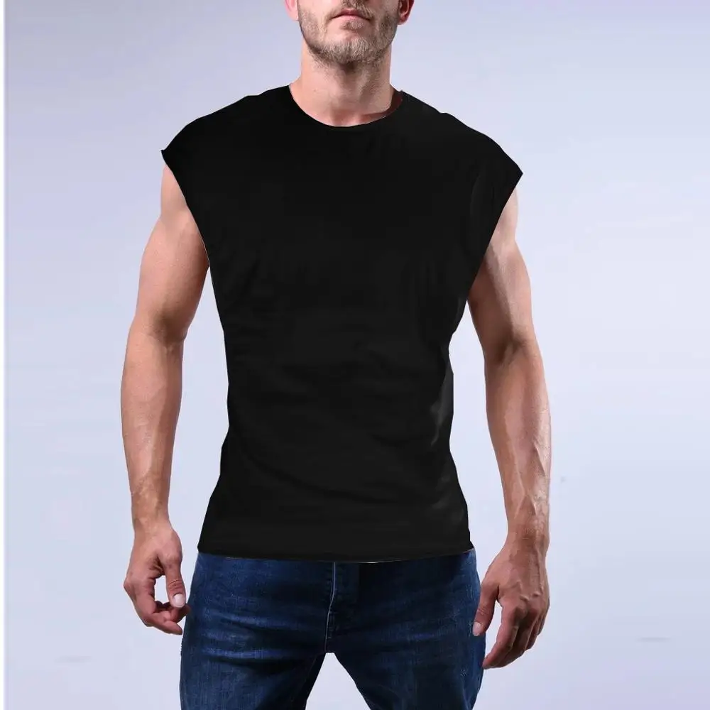 майка 2020 однотонный жилет для бега Мужская футболка без рукавов Новинка фитнеса