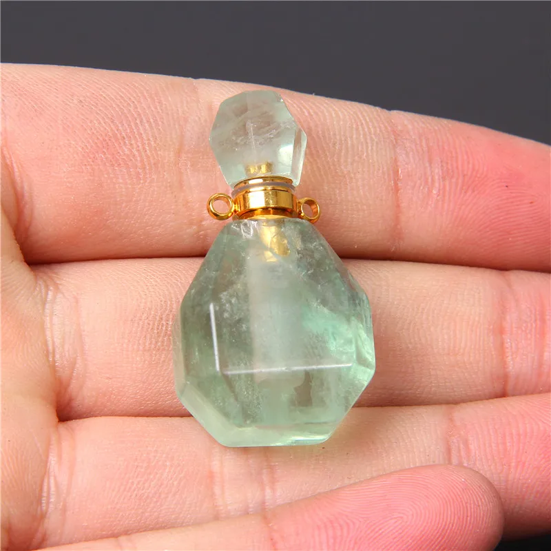 

Natural Gem stone crystal quartz Essential Oil Perfume Bottle Pendant charm Necklace reiki Jewelry Healing Necklace Accessories