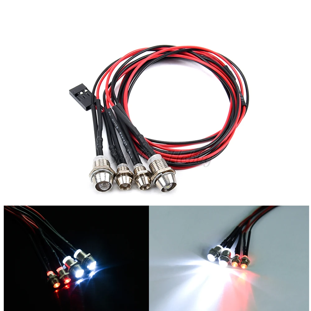 

4pcs RC Model Drift Car LED Night 5mm & 3mm headlamps headlights LED Light LED For RC Car RC Parts