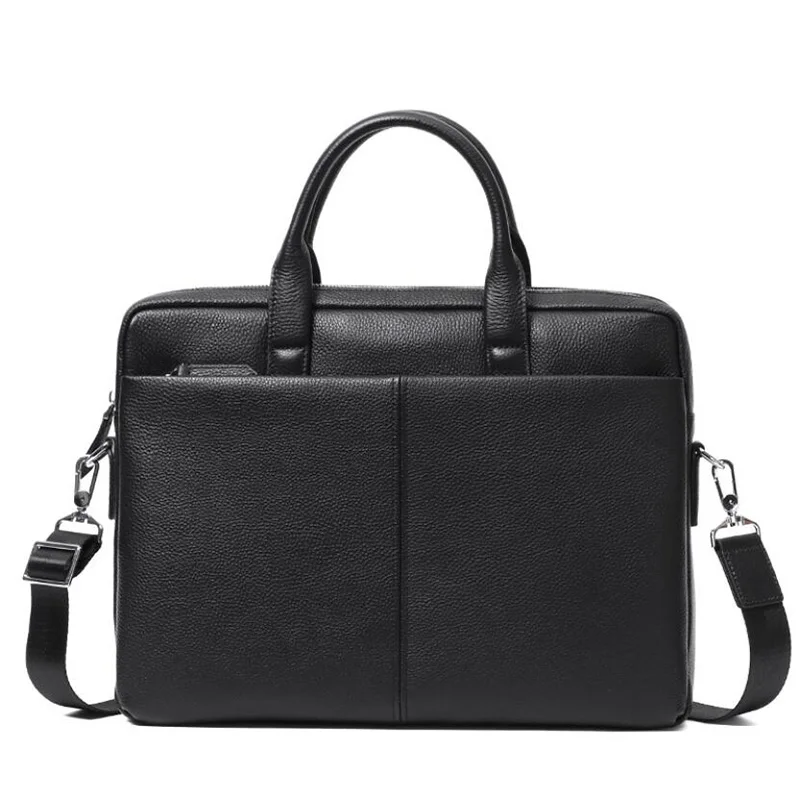 2021 New Briefcase Men's Leather Handbag Genuine Cowhide 14 Inch Laptop Bag Men's Shoulder Bag Business Trip Bag