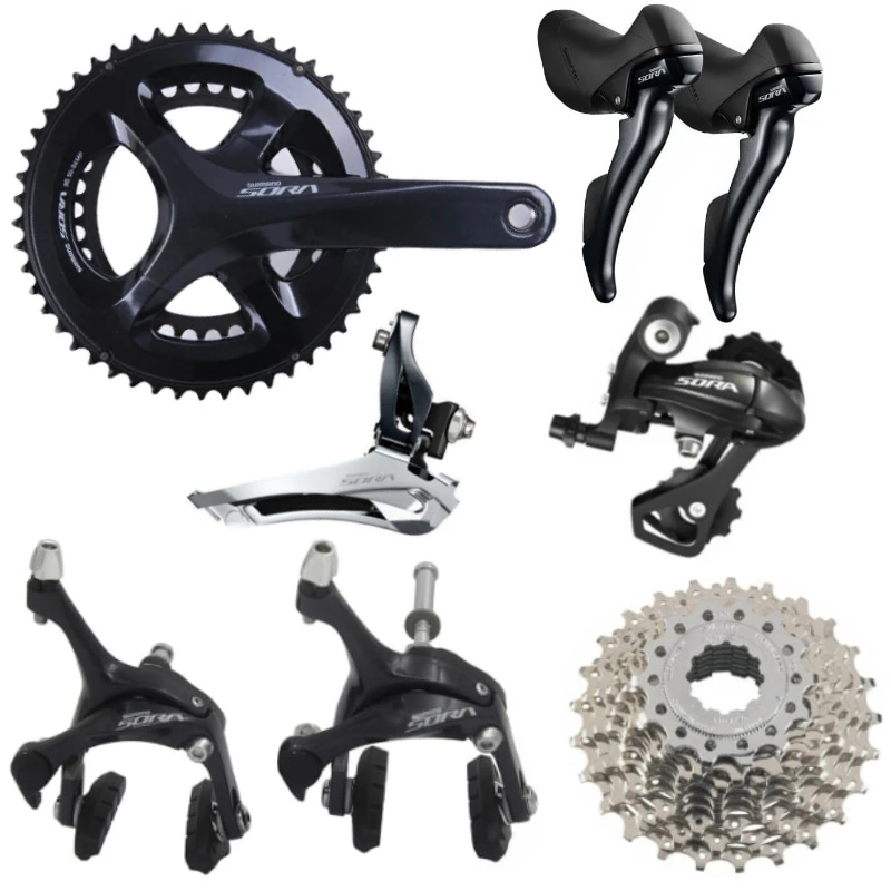 Shimano R3000 Groupset FC + ST FD RD BR CS передний/задний переключатель Тормозная кассета SORA