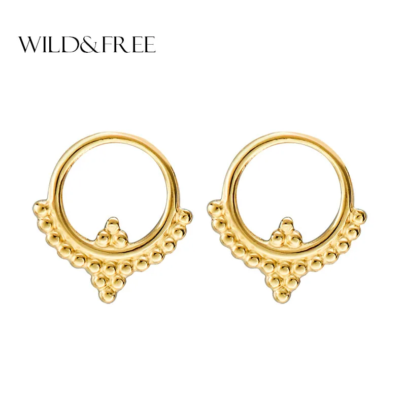 Wild & Free в богемном стиле золотое ожерелье шар серьги со шпилькой для женщин