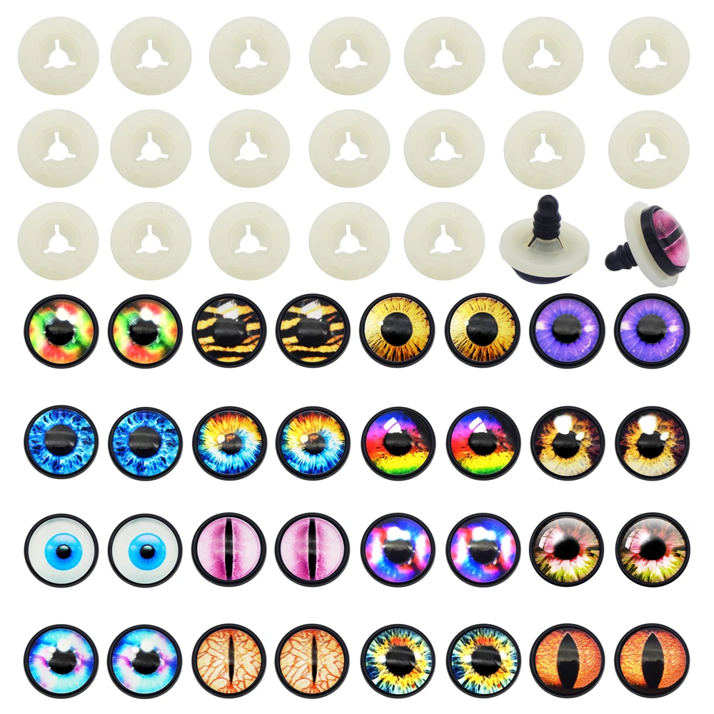 

Julie Wang 8 пар разнообразных пластиковых круглых очков Тедди с омывателем, глазный шар для иглового валяния, плюшевая игрушка, рукоделие 16 мм