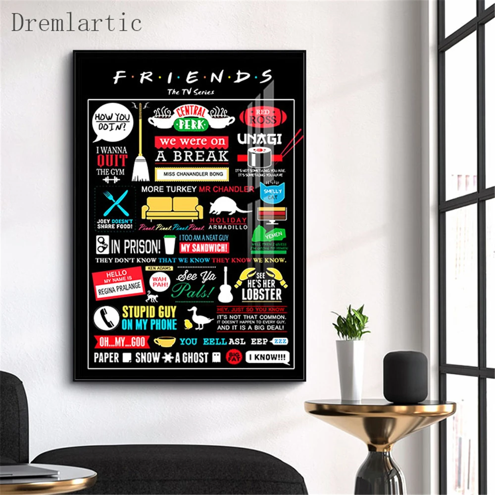 Холст постер из шелковой ткани новых друзей украшение для дома в классическом