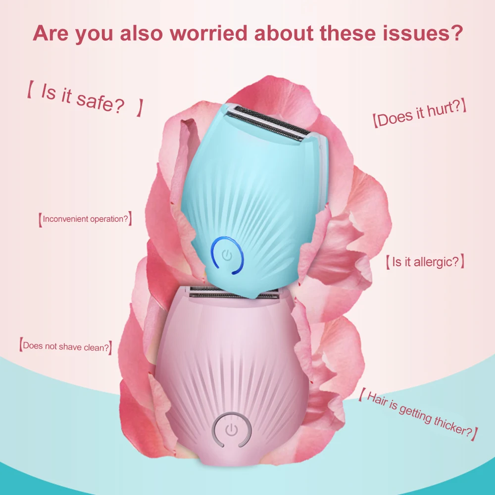 

New Women Electric Shaver USB Rechargeable Waterproof Epilator Wet&Dry Use Hair Razor Painless Body Hair Remover for Bikini Legs