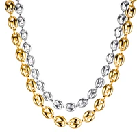 european new fashion necklace chain golden coffee bean chain necklace trendy costume jewelry simple jewelry chains