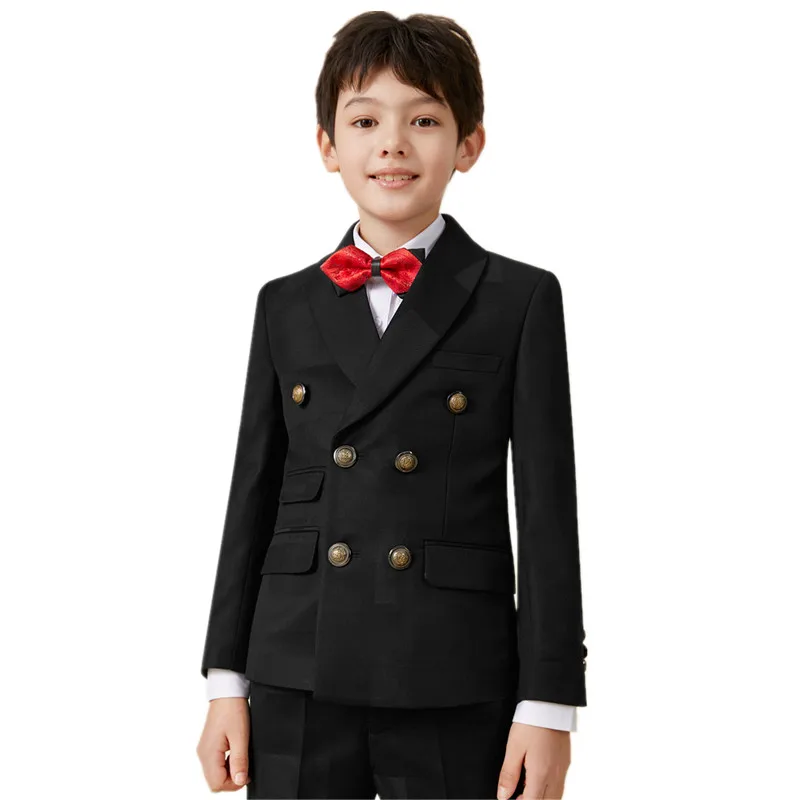 

Черные вечерние костюмы для детей, для мальчиков, для детей, Блейзер, жилет и брюки 3 предмета в комплекте, новинка, Модное детское платье для ...