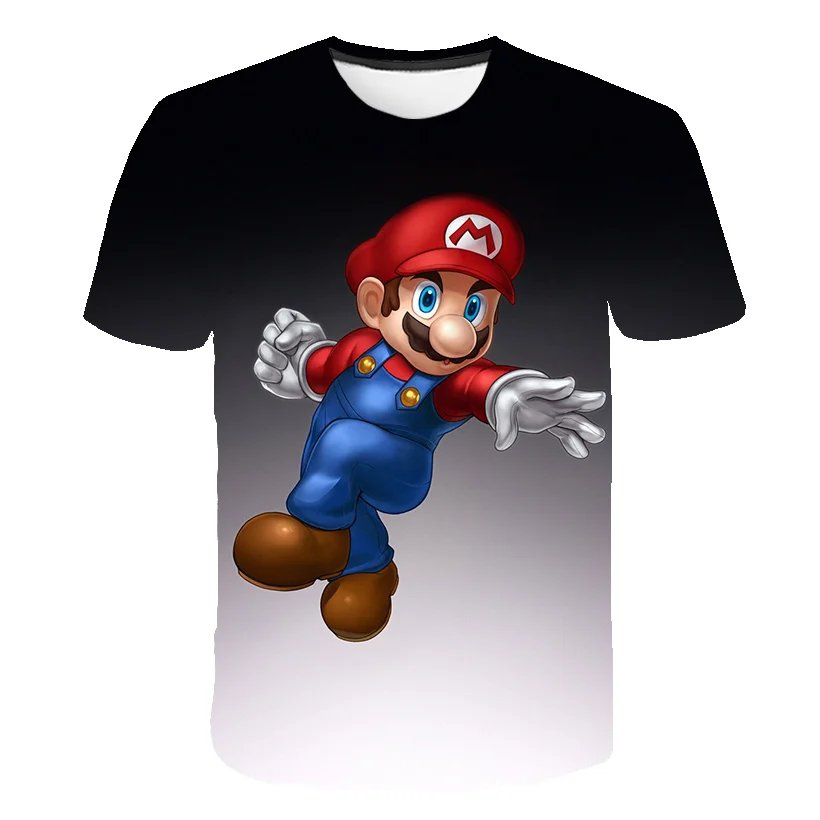 

2021 Summer Funny 3D Printed Super Mario Children T-Shirt Short Sleeve Kids Cartoon Boy/Girl T-Shirts Clothing Kids Tops Tees