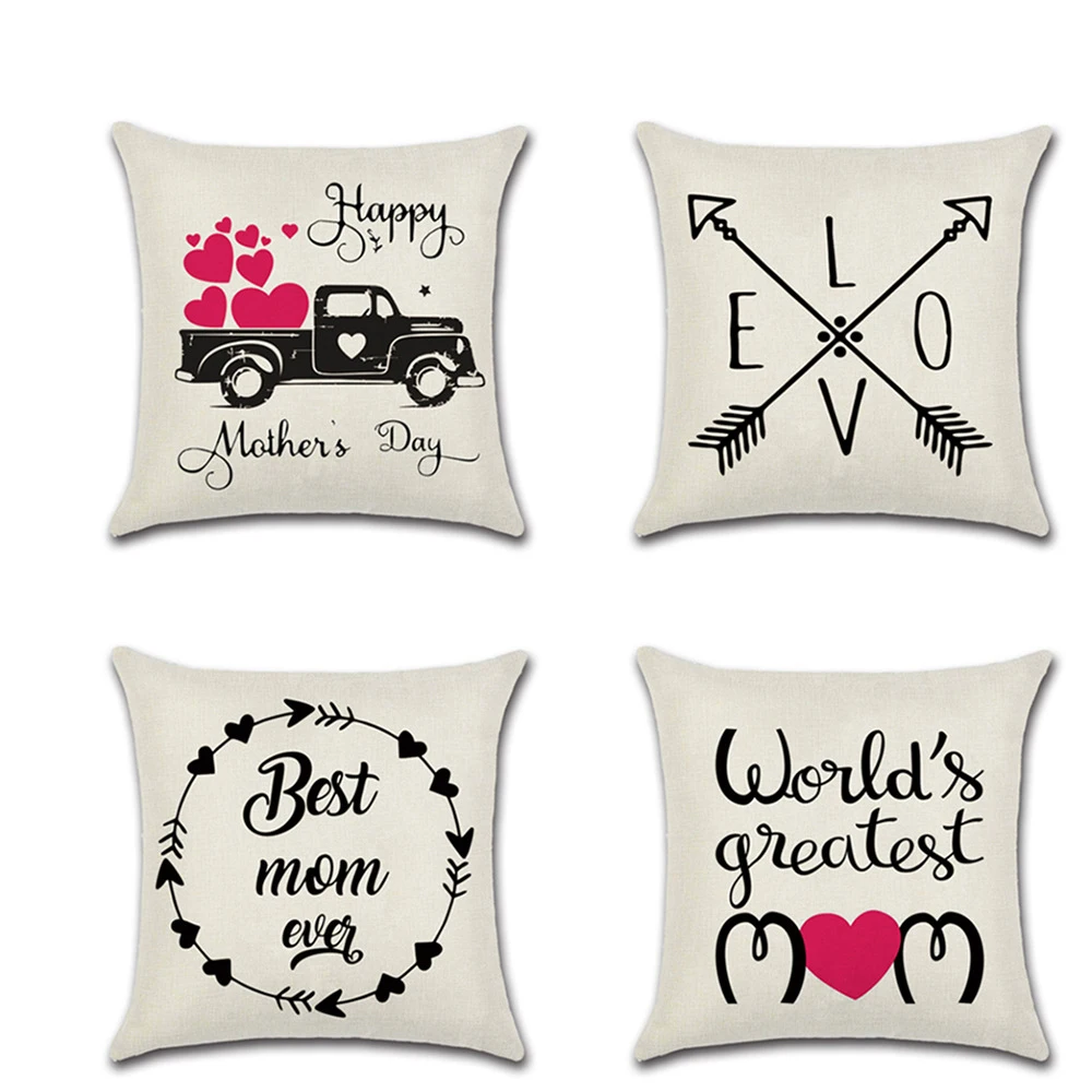 

Alphabet Linen Cushion Covers Cotton Linen Beige Pillow Cover Sofa Bed Nordic Decorative Pillow Case Almofadas 45x45cm