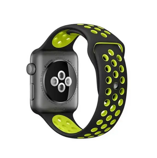 black yellow Новые цвета спортивные силиконовые браслеты для apple watch Series 1 2 3 38 мм 42 мм соединяющий ремешок браслета для iwatch 5 4 40 мм 44 мм серия 5 - Цвет ремешка: black yellow