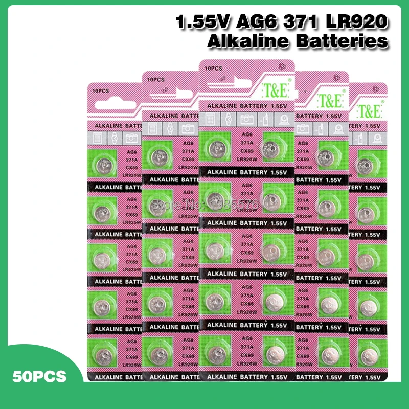 50 шт. AG6 AG 6 SR290SW LR921 часы Pilas щелочные батареи SR920SW LR920SW Кнопка монетница батарея для