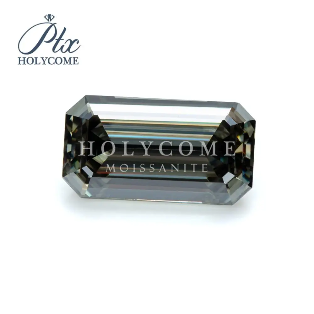 

6.5x5mm Factory Emerald Cut Gray Rectangular color Moissanite Stone for jewelry making 2020news wholesale accept customized