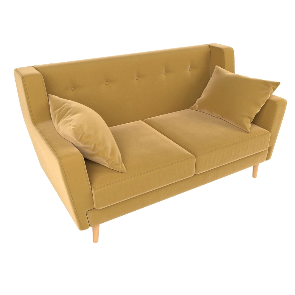 Кухонный прямой диван АртМебель Брайтон 2-х местный микровельвет |