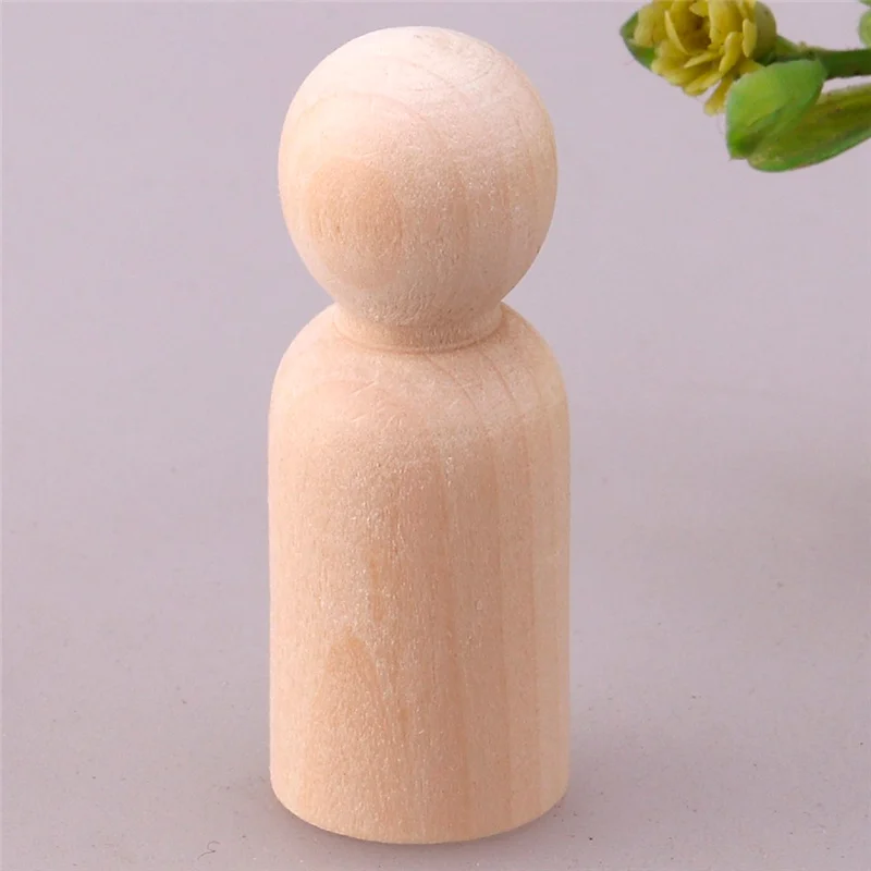 53mm boy 10 шт. DIY простой деревянный брелок колышки для кукол фигурки невесты Свадебный Торт Топперы ручной работы игрушки для детей Бытовая декоративная ремесла - Цвет: 53mm boy