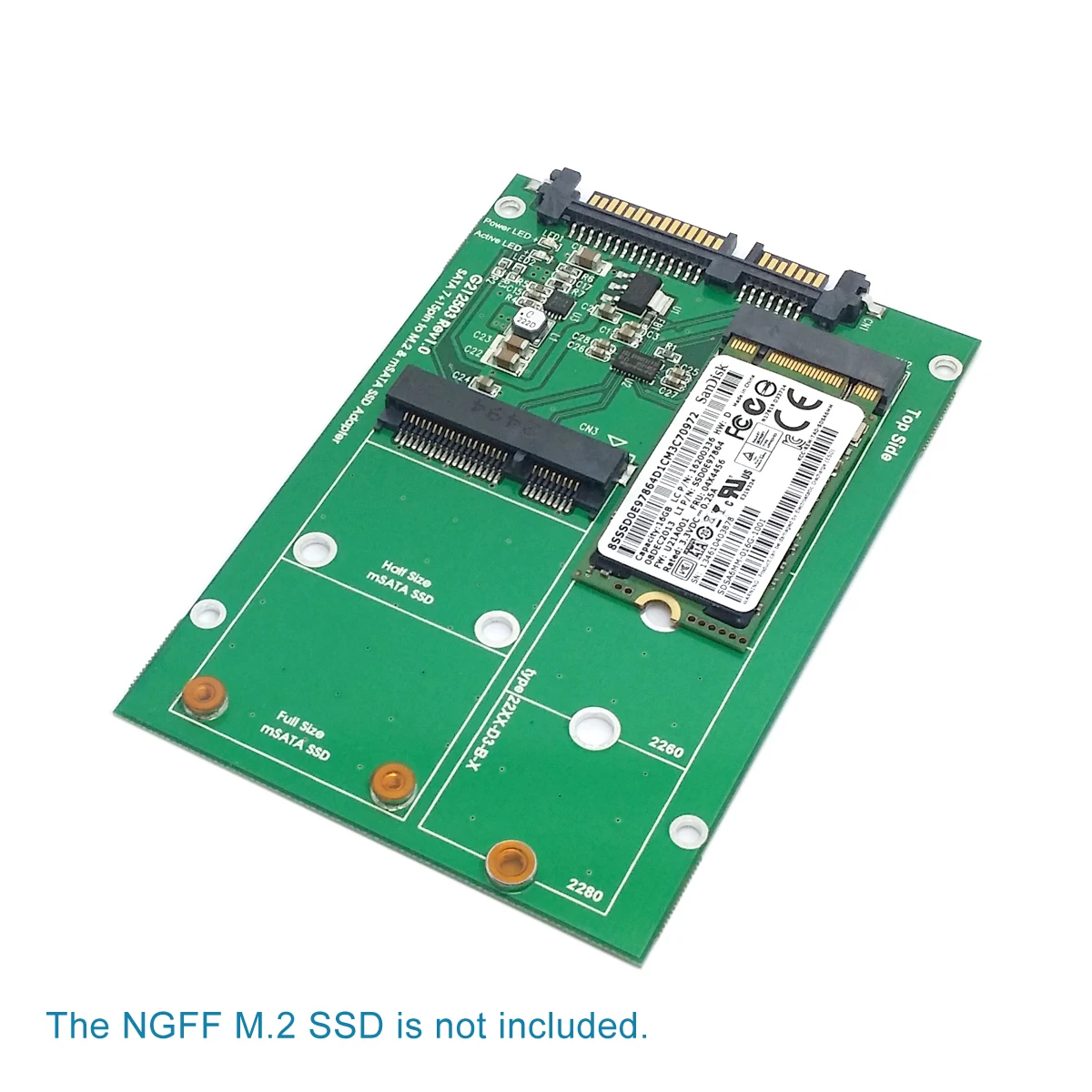 

CY SATA 3.0 III Adapter Converter PCBA to 2 in 1 Combo Mini PCI- E 2 Lane M.2 NGFF & mSATA SSD