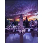 Алмазная вышивка фиолетовый Романтический город в Страсбурге, Франция дрель квадратная мозаика узор алмазная живопись набор для алмазного искусства P818