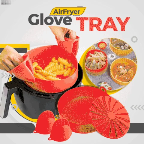 AirFryer Silicone Pot Multifunctional Air Fryers Accessories Bread
Fried Chicken Pizza Basket Baking Tray Non Stick Baking Bake