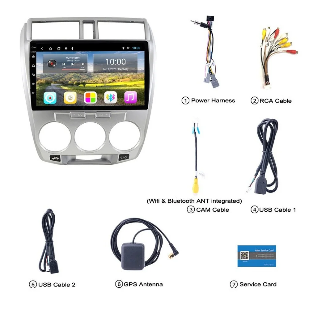Автомобильный GPS-навигатор на Android для HONDA CITY 2008-2014 радио с RDS BT Mirror-Link Wifi Aux 4G AHD DSP IPS