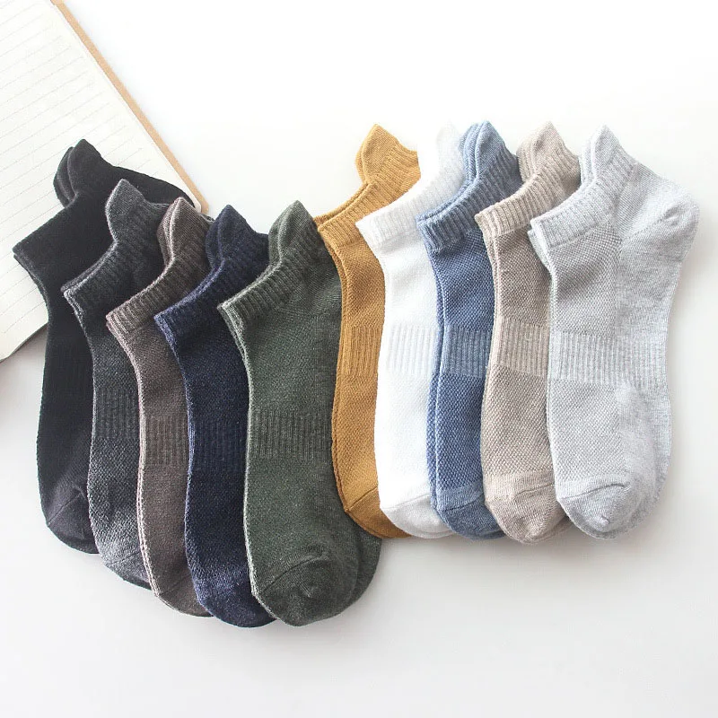 

New socks men's spring and summer boat socks men's mesh solid color cotton socks men's socks shallow mouth thin simple socks