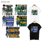 Черная Женская пословица, нашивка для одежды, термонаклейка для утюга, наклейка на одежду, сделай сам, африканская футболка, Топы, моющаяся аппликация