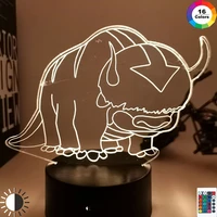 acrylic 3d lamp avatar the last airbender nightlight for kids child room decor the legend of aang appa figure table night light