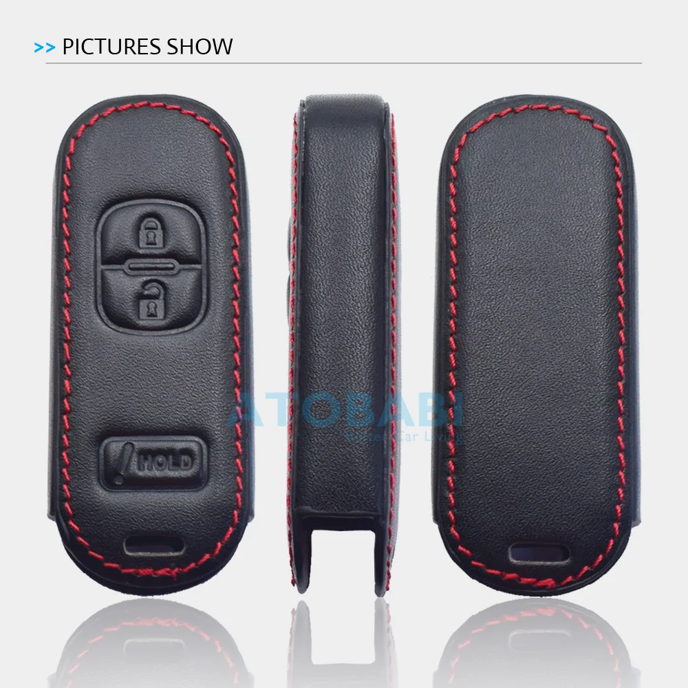 Чехол для ключей из натуральной кожи Mazda 3 CX3 CX5 CX7 CX9 Speed Smart Remote Control Fob Protector Cover Keychain