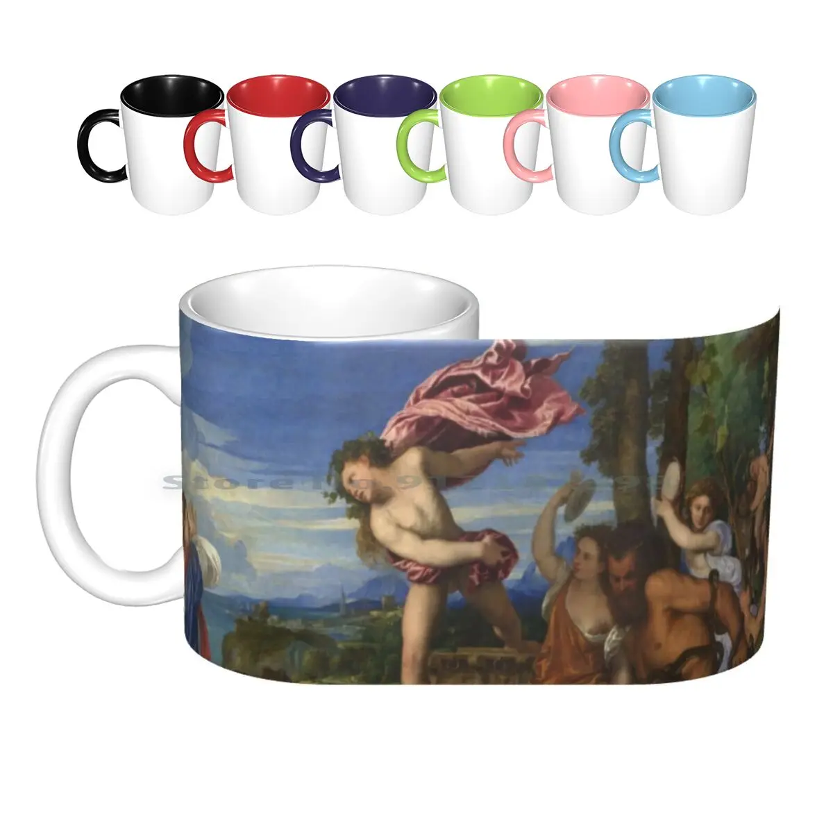 

Bacchus And Ariadne-Titian Ceramic Mugs Coffee Cups Milk Tea Mug Titian Bacchus Ariadne Oil Painting Myth Of Bacchus Greatest